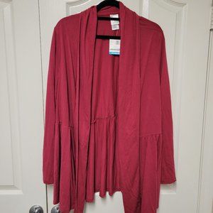 Just My Size Burgundy Cardigan NWT